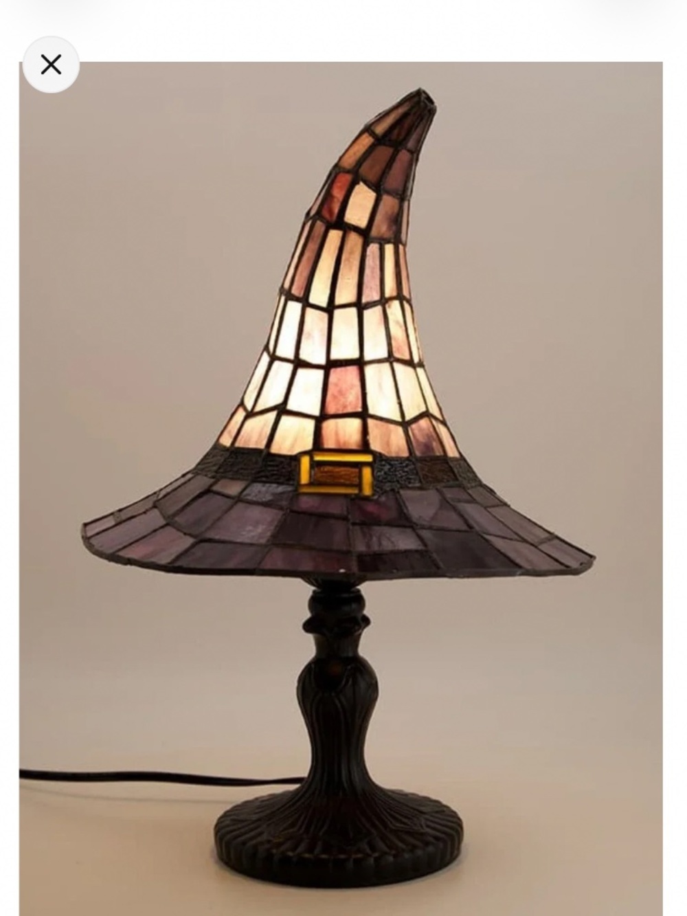 Cracker barrel 2026 STAINED GLASS WITCH HAT LAMP VIRAL HALLOWEEN DECOR